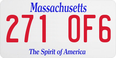 MA license plate 271OF6