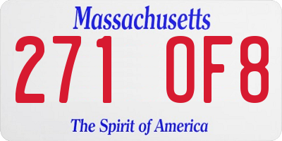 MA license plate 271OF8
