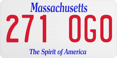MA license plate 271OG0