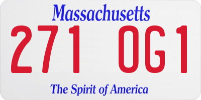MA license plate 271OG1