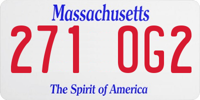 MA license plate 271OG2