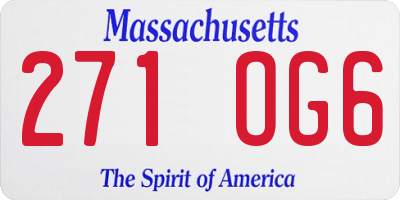 MA license plate 271OG6