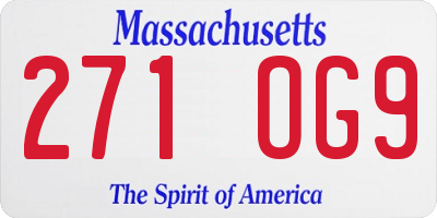 MA license plate 271OG9