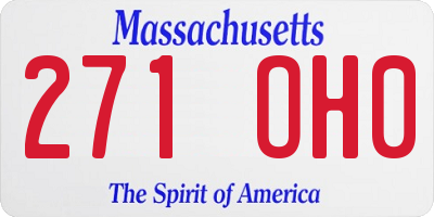 MA license plate 271OH0