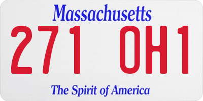 MA license plate 271OH1