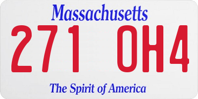 MA license plate 271OH4