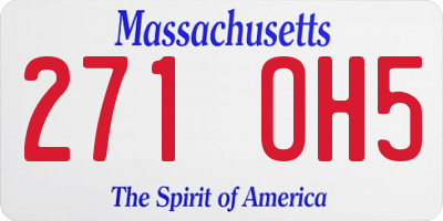 MA license plate 271OH5