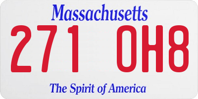 MA license plate 271OH8