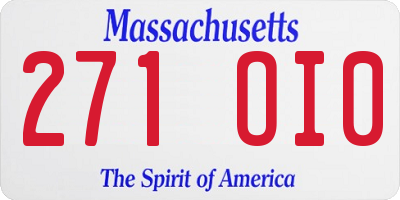 MA license plate 271OI0