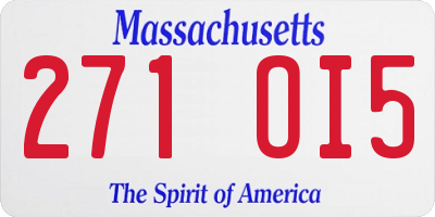 MA license plate 271OI5