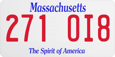 MA license plate 271OI8