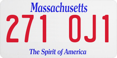 MA license plate 271OJ1
