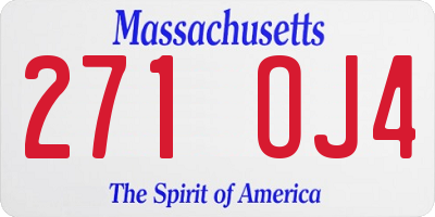 MA license plate 271OJ4