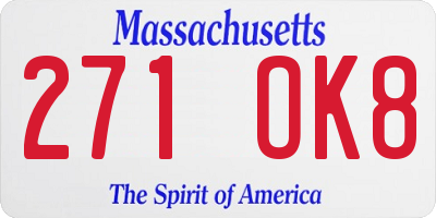 MA license plate 271OK8