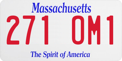 MA license plate 271OM1