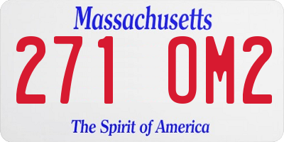 MA license plate 271OM2