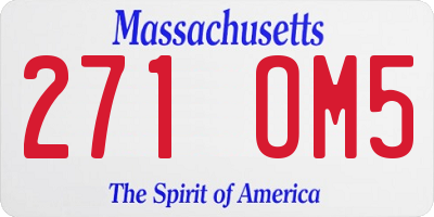 MA license plate 271OM5