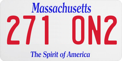 MA license plate 271ON2