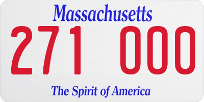 MA license plate 271OO0