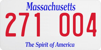 MA license plate 271OO4
