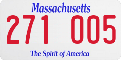 MA license plate 271OO5