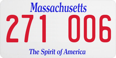 MA license plate 271OO6
