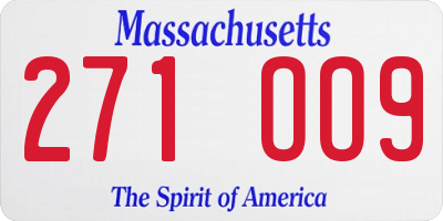 MA license plate 271OO9