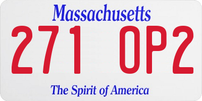 MA license plate 271OP2
