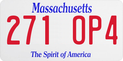 MA license plate 271OP4