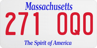 MA license plate 271OQ0