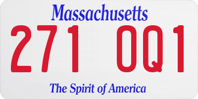 MA license plate 271OQ1