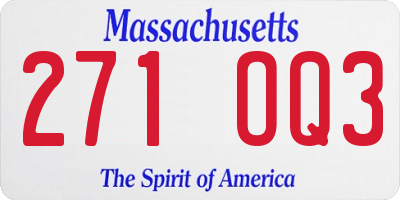 MA license plate 271OQ3