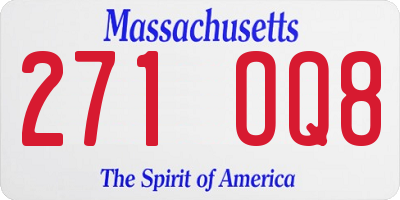MA license plate 271OQ8