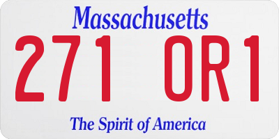MA license plate 271OR1