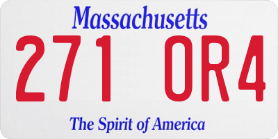 MA license plate 271OR4