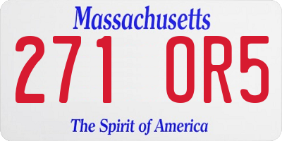MA license plate 271OR5