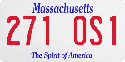 MA license plate 271OS1