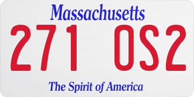 MA license plate 271OS2