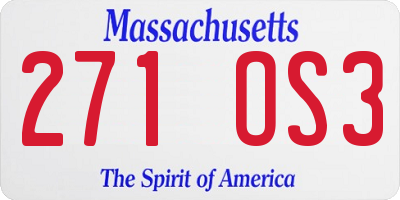 MA license plate 271OS3