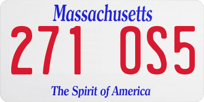 MA license plate 271OS5