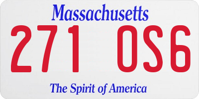 MA license plate 271OS6