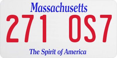 MA license plate 271OS7