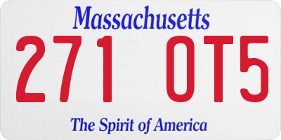 MA license plate 271OT5