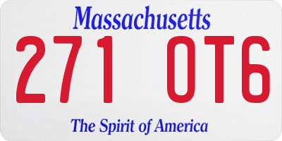 MA license plate 271OT6