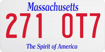 MA license plate 271OT7