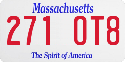 MA license plate 271OT8