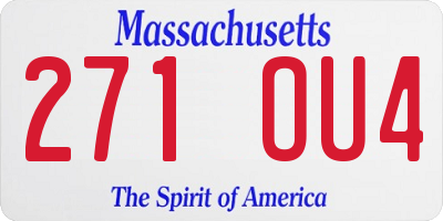 MA license plate 271OU4