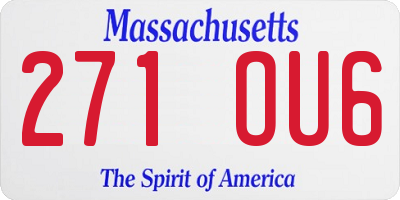 MA license plate 271OU6