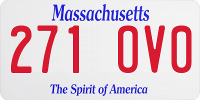 MA license plate 271OV0