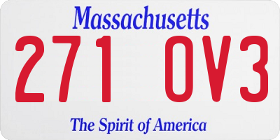 MA license plate 271OV3